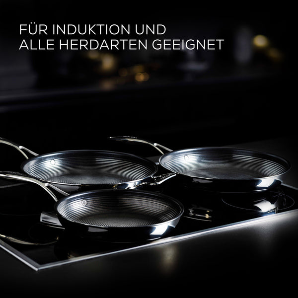 Kasserollen als Set mit Deckel als 3-teiliges Set aus der Circulon SteelShield™-S-Serie
