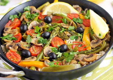 Paella mit gemischtem Gemüse