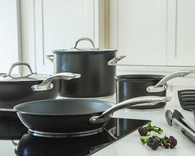 Topfsets von Circulon mit Induktion, Antihaftbeschichtung und aus Edelstahl