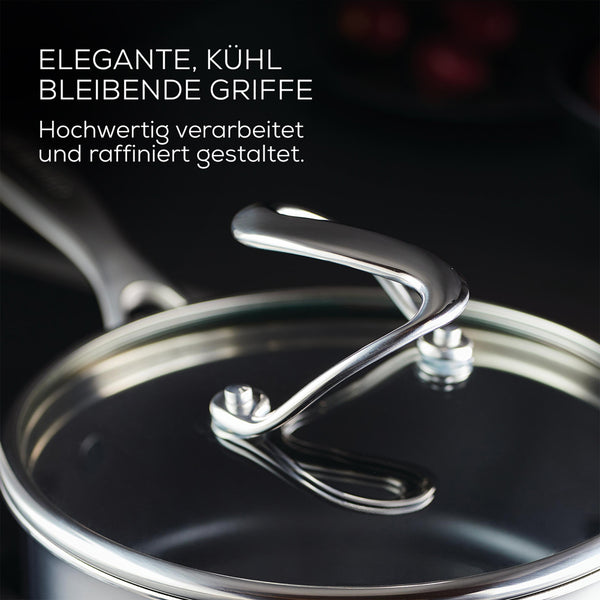 Circulon SteelShield Edelstahl Topfset Induktion 6-Teilig mit Bratpfanne, Sauteuse & Bonus Pfannenwender