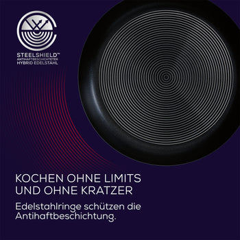 Circulon SteelShield Edelstahl Topfset Induktion 6-Teilig mit Bratpfanne, Sauteuse & Bonus Pfannenwender