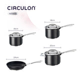 Circulon Infinite Topf und Pfannenset Induktion 4-teilig, Stieltopf 16/18/20cm, Bratpfanne 24cm