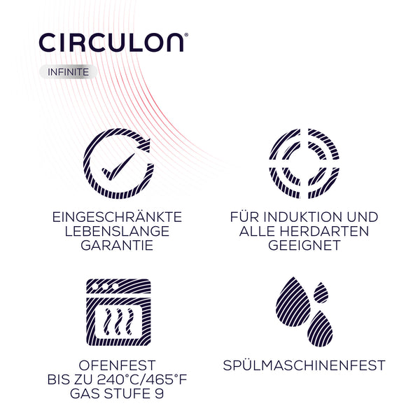 Circulon Infinite Topf und Pfannenset Induktion 4-teilig, Stieltopf 16/18/20cm, Bratpfanne 24cm