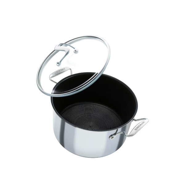 Circulon SteelShield stainless steel nonstick stockpot with lid. Built for bold cooking.