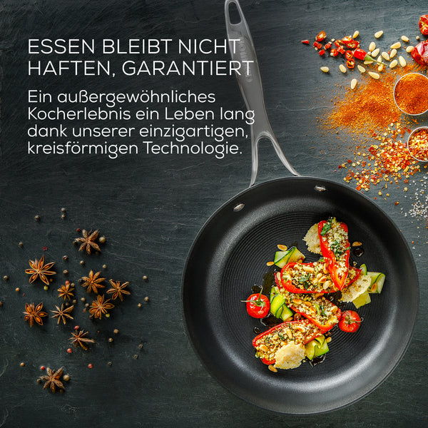 Hartanodisierte Kasserolle mit Deckel aus Aluminium aus der Circulon Style-Kollektion