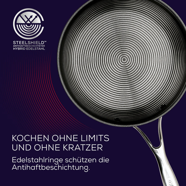 Kasserollen als Set mit Deckel als 3-teiliges Set aus der Circulon SteelShield™-C-Serie