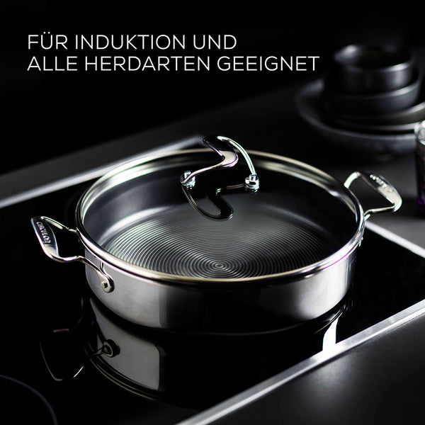Stielkasserolle mit Deckel und Induktion aus der Circulon SteelShield™-C-Serie